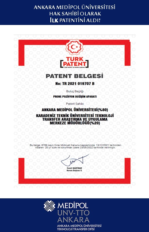 Ankara Medipol Üniversitesi Hak Sahibi Olarak İlk Patentini Aldı!