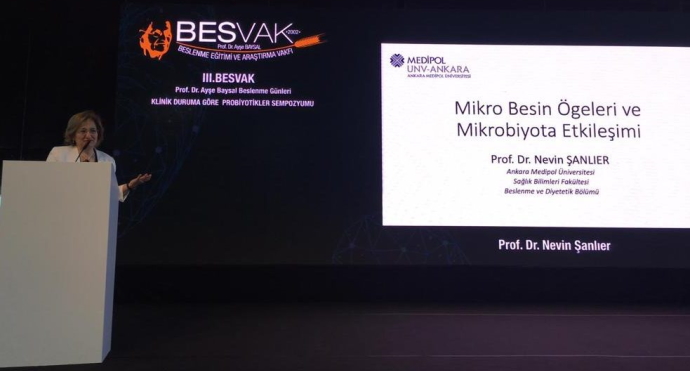 III. BESVAK Prof. Dr. Ayşe Baysal Beslenme Günleri  ‘‘Klinik Duruma Göre Probiyotikler Sempozyumu”nda Prof. Dr. Nevin Şanlıer konuşma yaptı.